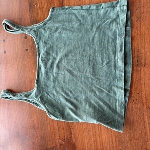 Women's Aerie Olive Green Tank Top - Casual Scoop Neck